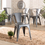 Load image into Gallery viewer, Baxton Studio Ryland Modern Industrial Grey Finished Metal 4-Piece Dining Chair Set
