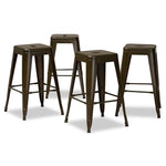 Load image into Gallery viewer, Baxton Studio Horton Modern And Contemporary Industrial Gunmetal Finished Metal 4-Piece Stackable Counter Stool Set
