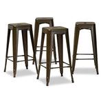 Load image into Gallery viewer, Baxton Studio Horton Modern And Contemporary Industrial Gunmetal Finished Metal 4-Piece Stackable Bar Stool Set
