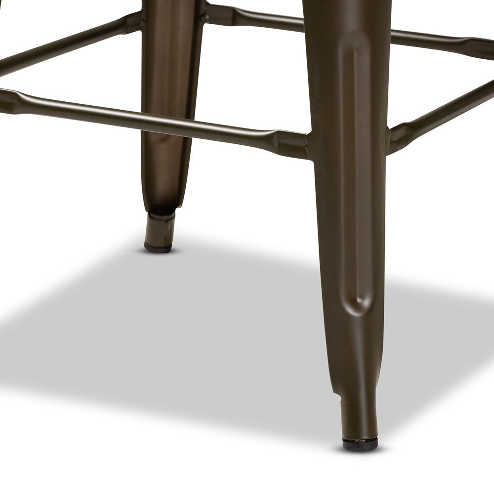 Baxton Studio Horton Modern And Contemporary Industrial Gunmetal Finished Metal 4-Piece Stackable Bar Stool Set