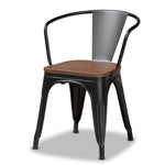 Load image into Gallery viewer, Baxton Studio Ryland Modern Industrial Metal and Finished Wood 4-Piece Dining Chair Set
