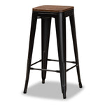 Load image into Gallery viewer, Baxton Studio Horton Modern and Contemporary Metal and Finished Wood 4-Piece Bar Stool Set
