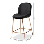 Load image into Gallery viewer, Baxton Studio Lander Modern Luxe And Glam Black Velvet Fabric Upholstered And Rose Gold Finished Metal 2-Piece Counter Stool Set
