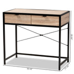 Load image into Gallery viewer, Baxton Studio Grayer Modern Industrial Natural Brown Finished Wood And Black Metal 2-Drawer Desk
