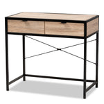 Load image into Gallery viewer, Baxton Studio Grayer Modern Industrial Natural Brown Finished Wood And Black Metal 2-Drawer Desk
