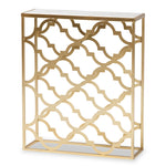 Load image into Gallery viewer, Baxton Studio Calanthe Modern And Contemporary Gold Finished Metal Console Table With Marble Tabletop
