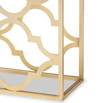 Load image into Gallery viewer, Baxton Studio Calanthe Modern And Contemporary Gold Finished Metal Console Table With Marble Tabletop
