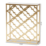 Load image into Gallery viewer, Baxton Studio Calanthe Modern And Contemporary Gold Finished Metal Console Table With Marble Tabletop
