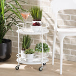 Load image into Gallery viewer, Baxton Studio Dallan Modern Industrial White Metal 2-Tier Kitchen Cart
