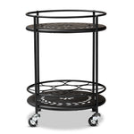 Load image into Gallery viewer, Baxton Studio Dallan Modern Industrial Metal 2-Tier Kitchen Cart
