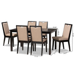 Load image into Gallery viewer, Baxton Studio Rosa Modern And Contemporary Sand Fabric Upholstered And Dark Brown Finished Wood 7-Piece Dining Set
