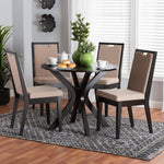 Load image into Gallery viewer, Baxton Studio Eira Modern Sand Fabric And Dark Brown Finished Wood 5-Piece Dining Set
