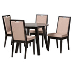 Load image into Gallery viewer, Baxton Studio Nia Modern Beige Fabric And Dark Brown Finished Wood 5-Piece Dining Set
