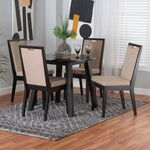 Load image into Gallery viewer, Baxton Studio Nia Modern Beige Fabric And Dark Brown Finished Wood 5-Piece Dining Set
