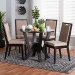 Load image into Gallery viewer, Baxton Studio Ansa Modern Sand Fabric And Dark Brown Finished Wood 5-Piece Dining Set
