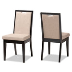 Load image into Gallery viewer, Baxton Studio Octavia Modern And Contemporary Sand Fabric Upholstered And Dark Brown Finished Wood 2-Piece Dining Chair Set
