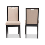 Load image into Gallery viewer, Baxton Studio Octavia Modern And Contemporary Sand Fabric Upholstered And Dark Brown Finished Wood 2-Piece Dining Chair Set
