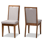 Load image into Gallery viewer, Baxton Studio Octavia Modern And Contemporary Grey Fabric Upholstered And Walnut Brown Finished Wood 2-Piece Dining Chair Set
