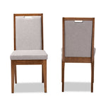 Load image into Gallery viewer, Baxton Studio Octavia Modern And Contemporary Grey Fabric Upholstered And Walnut Brown Finished Wood 2-Piece Dining Chair Set
