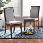 Load image into Gallery viewer, Baxton Studio Octavia Modern And Contemporary Grey Fabric Upholstered And Walnut Brown Finished Wood 2-Piece Dining Chair Set
