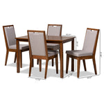 Load image into Gallery viewer, Baxton Studio Rosa Modern And Contemporary Grey Fabric Upholstered And Walnut Brown Finished Wood 5-Piece Dining Set
