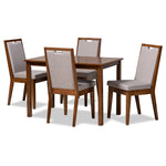 Load image into Gallery viewer, Baxton Studio Rosa Modern And Contemporary Grey Fabric Upholstered And Walnut Brown Finished Wood 5-Piece Dining Set
