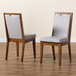 Load image into Gallery viewer, Baxton Studio Octavia Modern And Contemporary Grey Fabric Upholstered And Walnut Brown Finished Wood 2-Piece Dining Chair Set
