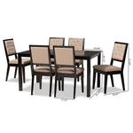 Load image into Gallery viewer, Baxton Studio Suvi Modern And Contemporary Sand Fabric Upholstered And Dark Brown Finished Wood 7-Piece Dining Set
