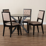 Load image into Gallery viewer, Baxton Studio Mana Modern Sand Fabric And Dark Brown Finished Wood 5-Piece Dining Set
