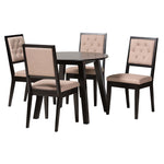 Load image into Gallery viewer, Baxton Studio Alani Modern Beige Fabric And Dark Brown Finished Wood 5-Piece Dining Set
