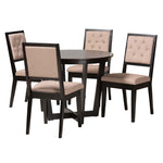 Load image into Gallery viewer, Baxton Studio Kala Modern Beige Fabric And Dark Brown Finished Wood 5-Piece Dining Set
