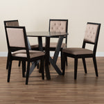 Load image into Gallery viewer, Baxton Studio Kai Modern Sand Fabric And Dark Brown Finished Wood 5-Piece Dining Set
