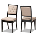 Load image into Gallery viewer, Baxton Studio Gideon Modern And Contemporary Sand Fabric Upholstered And Dark Brown Finished Wood 2-Piece Dining Chair Set
