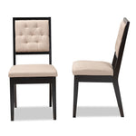 Load image into Gallery viewer, Baxton Studio Gideon Modern And Contemporary Sand Fabric Upholstered And Dark Brown Finished Wood 2-Piece Dining Chair Set
