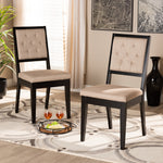 Load image into Gallery viewer, Baxton Studio Gideon Modern And Contemporary Sand Fabric Upholstered And Dark Brown Finished Wood 2-Piece Dining Chair Set
