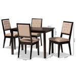 Load image into Gallery viewer, Baxton Studio Suvi Modern And Contemporary Sand Fabric Upholstered And Dark Brown Finished Wood 5-Piece Dining Set
