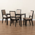 Load image into Gallery viewer, Baxton Studio Suvi Modern And Contemporary Sand Fabric Upholstered And Dark Brown Finished Wood 5-Piece Dining Set
