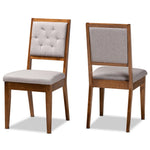 Load image into Gallery viewer, Baxton Studio Gideon Modern And Contemporary Grey Fabric Upholstered And Walnut Brown Finished Wood 2-Piece Dining Chair Set
