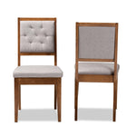 Load image into Gallery viewer, Baxton Studio Gideon Modern And Contemporary Grey Fabric Upholstered And Walnut Brown Finished Wood 2-Piece Dining Chair Set
