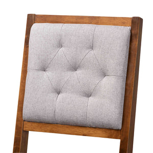 Baxton Studio Gideon Modern And Contemporary Grey Fabric Upholstered And Walnut Brown Finished Wood 2-Piece Counter Stool Set