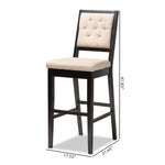 Load image into Gallery viewer, Baxton Studio Gideon Modern And Contemporary Sand Fabric Upholstered And Dark Brown Finished Wood 2-Piece Bar Stool Set
