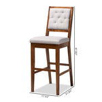 Load image into Gallery viewer, Baxton Studio Gideon Modern And Contemporary Grey Fabric Upholstered And Walnut Brown Finished Wood 2-Piece Bar Stool Set
