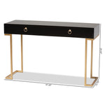 Load image into Gallery viewer, Baxton Studio Beagan Modern And Contemporary Black Finished Wood And Gold Metal 2-Drawer Console Table
