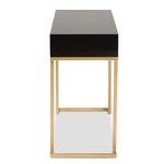 Load image into Gallery viewer, Baxton Studio Beagan Modern And Contemporary Black Finished Wood And Gold Metal 2-Drawer Console Table
