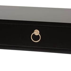 Baxton Studio Beagan Modern And Contemporary Black Finished Wood And Gold Metal 2-Drawer Console Table