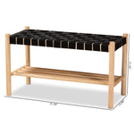 Load image into Gallery viewer, Baxton Studio Cadmus Rustic Mid-Century Modern Black And Oak Brown Finished Wood Bench
