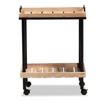 Load image into Gallery viewer, Baxton Studio Olinda Modern And Contemporary Oak Brown Finished Wood And Black Metal Kitchen Cart
