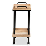 Load image into Gallery viewer, Baxton Studio Olinda Modern And Contemporary Oak Brown Finished Wood And Black Metal Kitchen Cart
