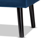 Load image into Gallery viewer, Baxton Studio Caine Modern And Contemporary Navy Blue Velvet Fabric Upholstered And Dark Brown Finished Wood Storage Bench
