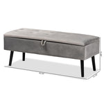 Load image into Gallery viewer, Baxton Studio Caine Modern And Contemporary Grey Velvet Fabric Upholstered And Dark Brown Finished Wood Storage Bench
